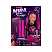 K-pop Mira Saç Seti Çocuklar İçin 65 Cm Renkli Pembe Postiş Takımı