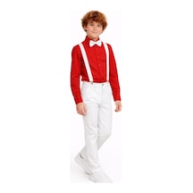Çlm Store Erkek Çocuk Özel Gün Gösteri Takımı Gömlek-pantolon-papyon Takımı Beyaz Beyaz