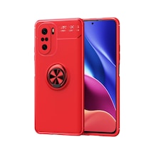 Xiaomi Poco F3 Uyumlu Kılıf Range Yüzüklü Silikon - Kırmızı