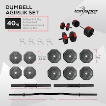 Tan Spor 40 KG Dambıl Ağırlık Halter  Kısa Bar ve Z Bar Seti