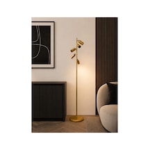 Lumora Lambader Modern Eskitme Metal 5 Hareketli Başlık Lambader Ayarlanabilir Spot Başlıklı Metal Salon Lambası