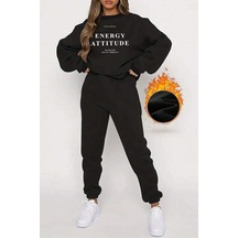 Uyguntarz Energy Baskılı Unisex Eşofman Takımı Siyah