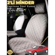 Alfa Romeo 164 Uyumlu 2'li Süet Oto Koltuk Minderi Su Geçirmez Hızlı Montaj Oto Kılıf A4 Bej
