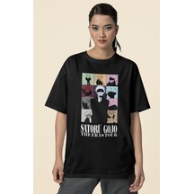 Sevbano Tasarım Gojo Satoru Jujutsu Kaisen Baskılı Unisex Oversize Anime Siyah