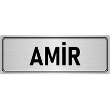 Metal Yönlendirme Levhası, Departman Kapı Isimliği Amir 7x20 Cm Gümüş Renk