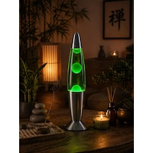 Lava Lambası Büyük Boy 41 Cm Yeşil Atmosfer Işığı, Dekoratif Gece Lambası, Konsept Lamba