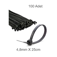 Siyah Plastik Cırt Kelepçe 4.8mm-25cm Kablo Bağı Elektrik Kablosu
