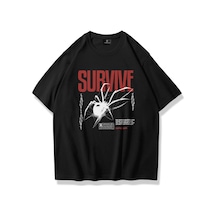 Flood Of Style Unisex Survive Tshirt Siyah