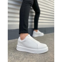Jy007 Alba Bağcıksız Cilt Erkek Günlük Sneaker Ayakkabı Cbt Beyaz Beyaz
