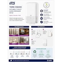 Tork 556000 Katlamalı Tuvalet Kağıdı Dispanseri Beyaz Çok Renkli