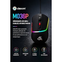 Dexim Dma027 M036p Kablolu Gökkuşağı Led Işıklı 6400 Dpı Gaming Mouse -