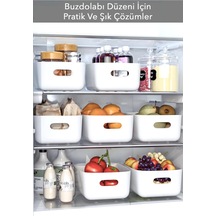 6 Adet 3.5 Lt Dolap Içi, Buzdolabı Düzenleyici, Banyo, Mutfak Organizeri Sepet Beyaz 24cm16cm11cm Pl Diğer