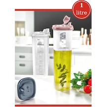 Yağlık Sosluk Şişesi Yağdanlık 1 Litre, Kapaklı Sos Ayçiçek Zeytinyağı Şişesi 1000ml Turuncu Diğer