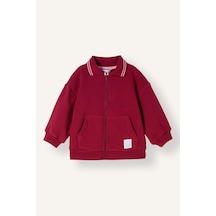Defacto Polo Yaka Cepli Kalın Sweatshirt Hırka Kız Bebek I0629a526aubr239 Bordo-br239