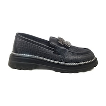 Ventes Metal Tokalı Kadın Loafer Ayakkabı 989515-20z Siyah