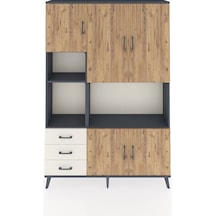 Arges Dolap 9 Raflı 3 Çekmeceli 5 Kapaklı 132x30x195 Antrasit... Antrasit