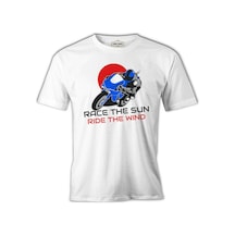 Motorcycle Race The Sun Beyaz Erkek Tshirt 001