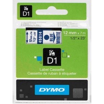 Dymo D1 Şerit 12MM X 7M Beyaz / Mavi 720540 45014