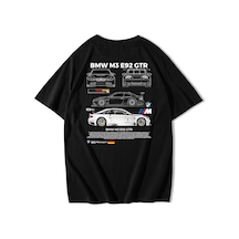 Brz Collection Unisex Oversize Bmw M3 E92 Gtr T-shirt-siyah Siyah