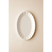 Perla Porselen Kayık Tabak 25 Cm Tekli Ekru