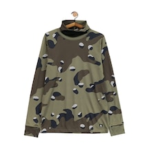 Burton Burton Long Neck Erkek Yeşil İçlik Üst Forest Moss Cookie Camo Haki