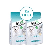 Sanicat Active Marsilya Sabunlu İnce Taneli Topaklaşan Bentonit Kedi Kumu 2 x 10 L