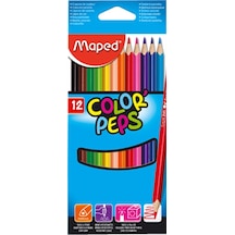 Maped Kuru Boya Karton Kutu Tam Boy Üçgen 12 Renk 183212 Çok Renkli