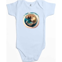 Zepplin Giyim Planet Mavi Bebek Body Zıbın