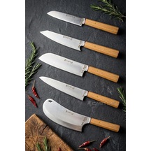 Elit Serisi Mutfak Bıçak Seti Et Ekmek Sebze Salata Pizza Doğrama Şef Bıçağı 4 Lü Set Mft-4572 Çok Renkli