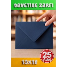 25 Adet 13x18 Cm Premium Kalite Davetiye Zarfı Koyu Mavi
