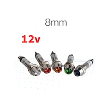 Ic-225 12V 8Mm Sinyal Lambası Metal Led Lamba 50 Adet-Yeşil