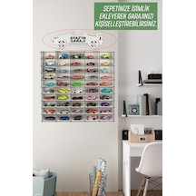 Kututr 50 Araçlık Ahşap Duvar Rafı Hotweels Ve Matchbox , 50araçliste Çok Renkli