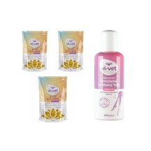 Vivet Granül Sir Ağda Naturel 250 Gr 3 Adet + Vivet Ağda Temizleme Ve Masaj Yağı Vitamine 125 Ml
