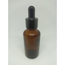 30Ml Cam Amber Siyah Metal Kapak İnce Cam Damlalıklı (10 Adet)