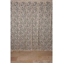 Ay Modeli Vizon Renk Hazır Dikilmiş Pileli Fon Perde 300x260 Cm