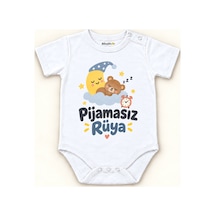 Babylimon Pijamasız Rüya Beyaz Kısa Kollu Çıtçıtlı Bebek Zıbını Beyaz - Pijamasız Rüya - 928161933 Beyaz - Pijamasız Rüya