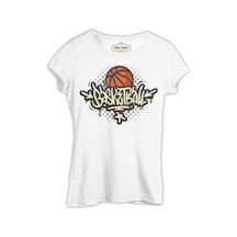 Basketbol Star Beyaz Kadın Tshirt 001