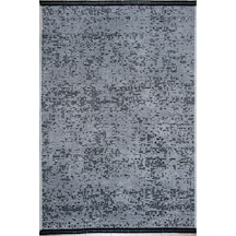 Gri Şönil Kilim Saçaklı Tozumayan Makinede Yıkanabilir Kaymaz Taban Halı Yolluk