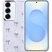 Samsung Galaxy Uyumlu S24 Plus Mini Figürlü Ve Kamera Çerçeveli Ultra Sağlam Sararmaz Pole Premium Kapak Beyaz