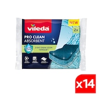 Vileda 14 Paket 2li Pro Clean Viskoz Selüloz Bulaşık Süngeri Vld0000000465