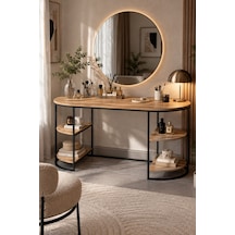 Sulorahome Dolunay Çalışma Ve Makyaj Masası Kahverengi 140 Cm
