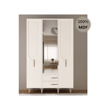 Açelya 3 Kapak Mdf Ayaklı Tasarım Gardırop Aytaşı