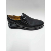 Tagy Hakiki Deri Bağcıksız Siyah Yazlık Erkek Ayakkabı C-96597