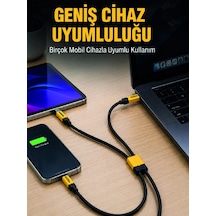 240w Çoklu Şarj Kablosu Type-c Lightning Micro Usb Örgü Kablo - Lisinya