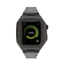 Apple Watch Uyumlu44mm Metal Petek Kasalı Kordon Saat Değildir - Siyah
