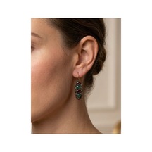 Bronz Kristal Taşlı Vintage Kadın Küpe Bordo - 935398331 Bordo