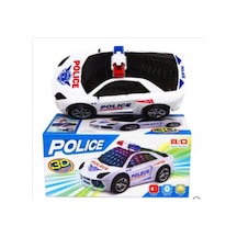 Matchbang Pilli Polis Arabası 3d Işıklı Oyuncak Sesli Işıklı Poli