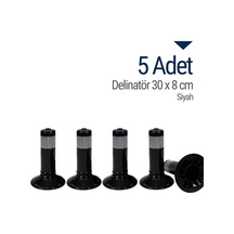 İleri Trafik Delinatör 30  x  8 CM Siyah 5 Adet Esnek Duba