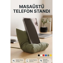 Masaüstü Telefon Standı Yastık Tasarımlı Şarj Girişli Telefon Tutucu Yeşil