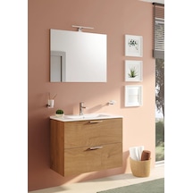VitrA Mia Banyo Dolabı Seti Çekmeceli 80 Cm Altın Meşe 67093 Beyaz